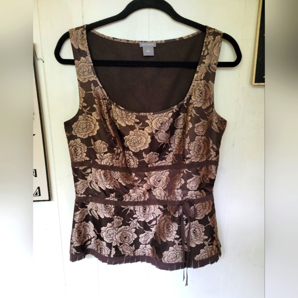 Vintage Silk Ann Taylor Soft corsett fitted tank Size 8